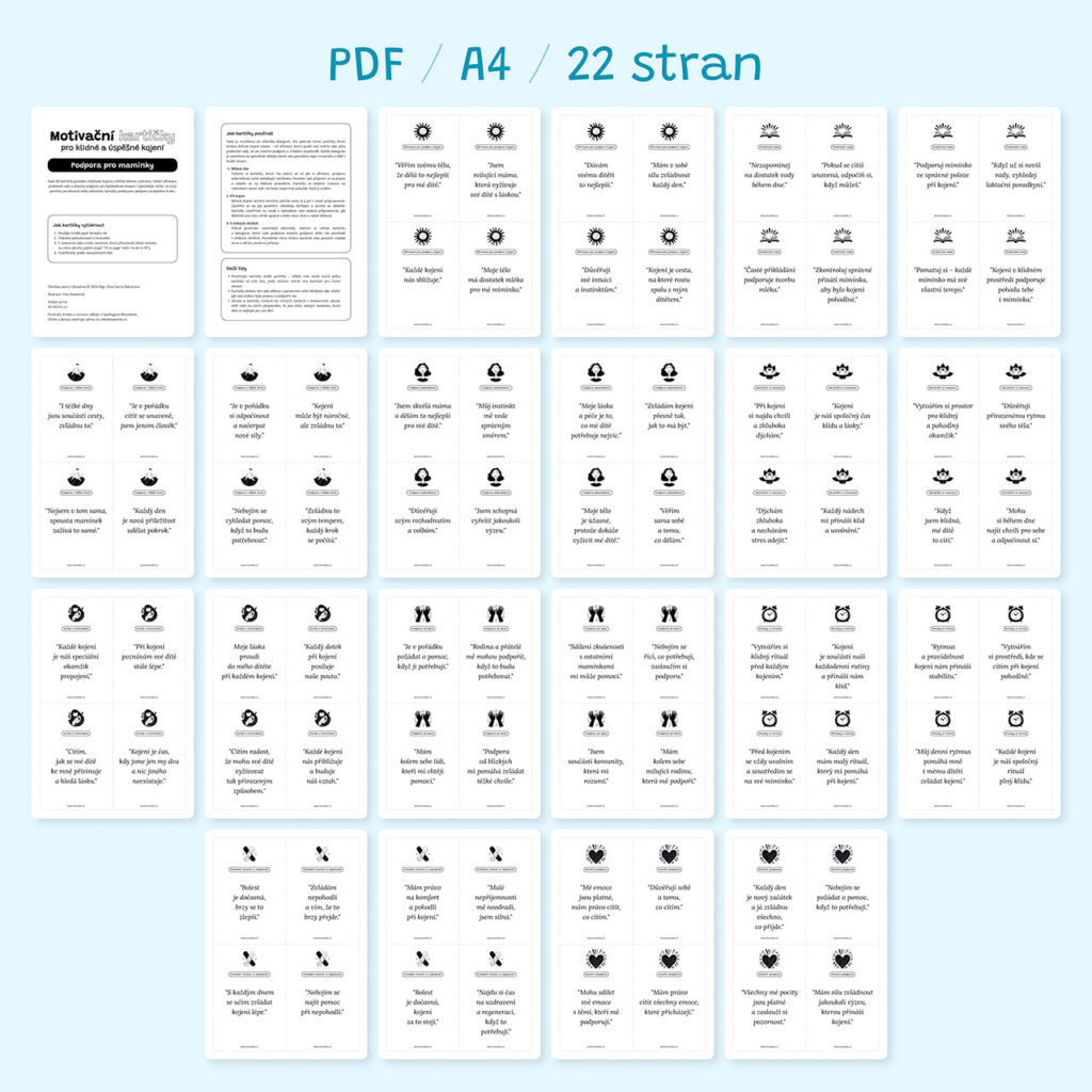 Motivační a afirmační kartičky k vytištění: Klidné a úspěšné kojení bez stresu - Obrázek 2