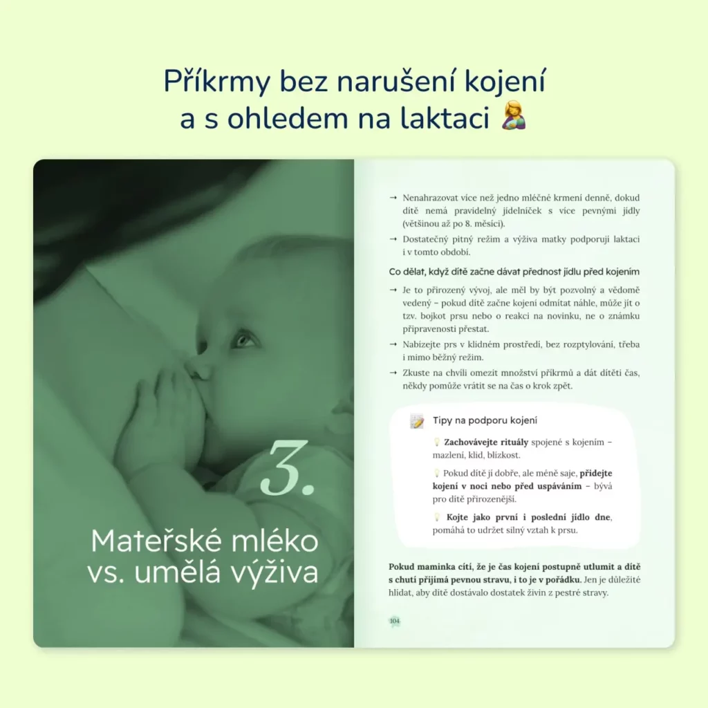 Zavádíme příkrmy – kombinace s kojením a mateřským mlékem