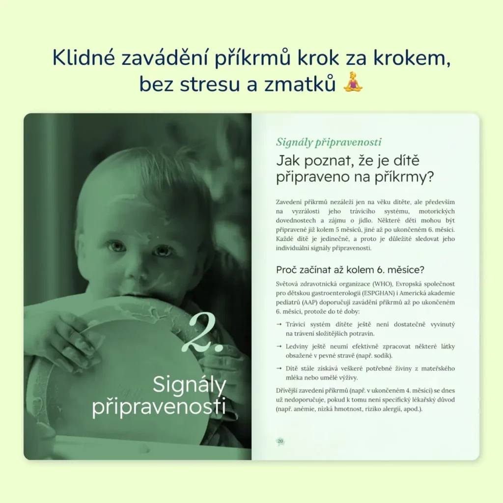 Zavádíme příkrmy – signály připravenosti miminka na první jídla