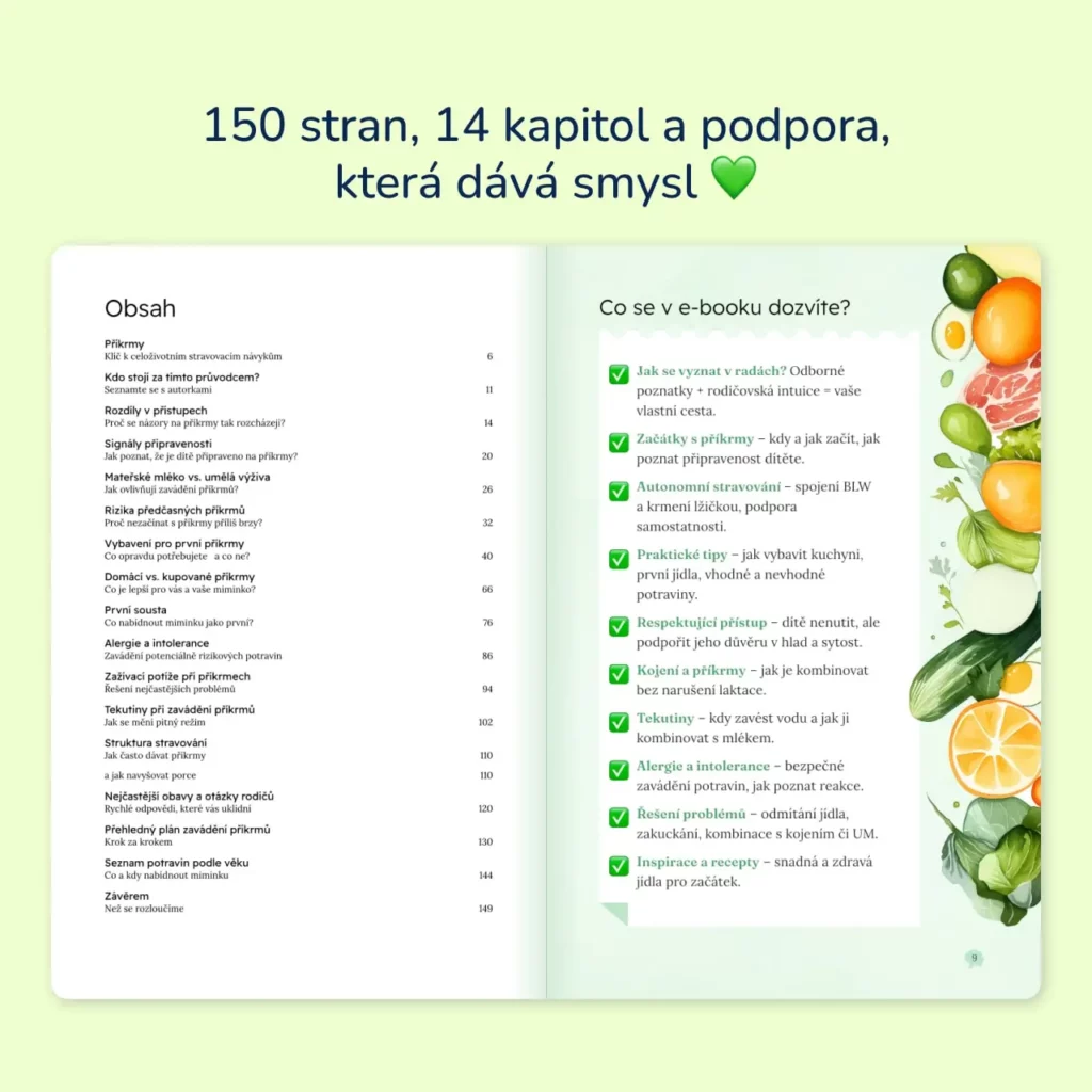 Zavádíme příkrmy – obsah 14 kapitol a přehled témat
